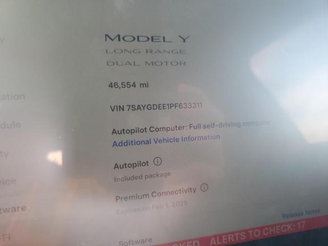 Photo 9 from auction – 2023 TESLA MODEL Y with VIN 7SAYGDEE1PF633311