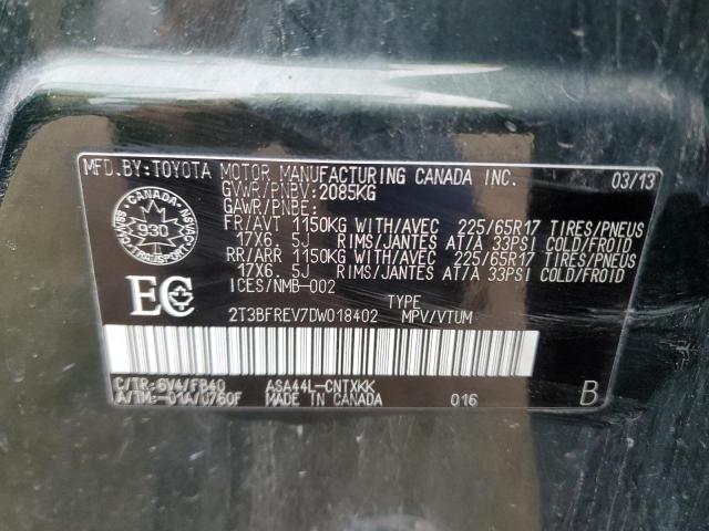 Photo 14 from auction – 2013 TOYOTA RAV4 LE with VIN 2T3BFREV7DW018402