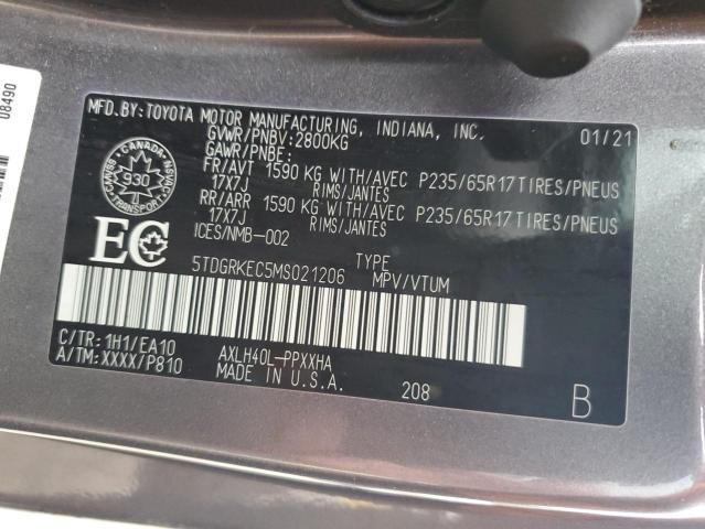 Photo 14 from auction – 2021 TOYOTA SIENNA LE with VIN 5TDGRKEC5MS021206