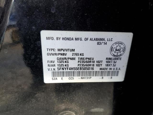 Photo 14 from auction – 2014 HONDA PILOT EXL with VIN 5FNYF4H55EB505016