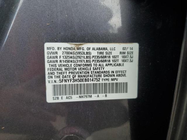 Photo 14 from auction – 2014 HONDA PILOT EXL with VIN 5FNYF3H50EB014752