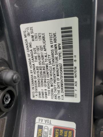 Photo 14 from auction – 2015 HONDA CR-V EXL with VIN 2HKRM3H75FH549607