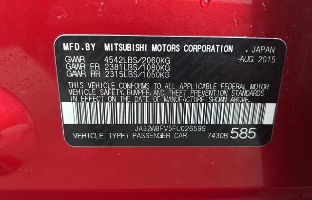 Photo 10 from auction – 2015 MITSUBISHI LANCER EVO with VIN JA32W8FV5FU026599