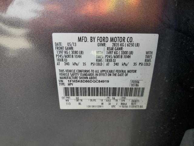 Photo 14 from auction – 2013 FORD EXPLORER X with VIN 1FM5K8D86DGC84919