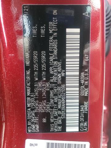 Photo 14 from auction – 2021 TOYOTA HIGHLANDER with VIN 5TDYZRAH6MS521096