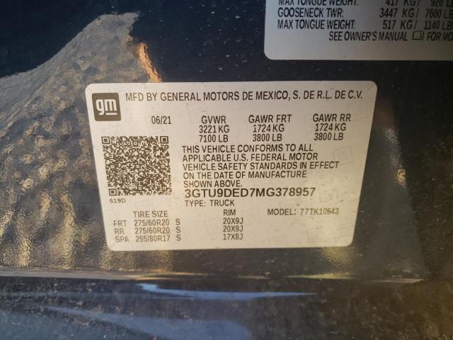 Photo 14 from auction – 2021 GMC SIERRA K15 with VIN 3GTU9DED7MG378957