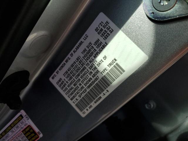 Photo 14 from auction – 2021 HONDA RIDGELINE with VIN 5FPYK3F19MB004867