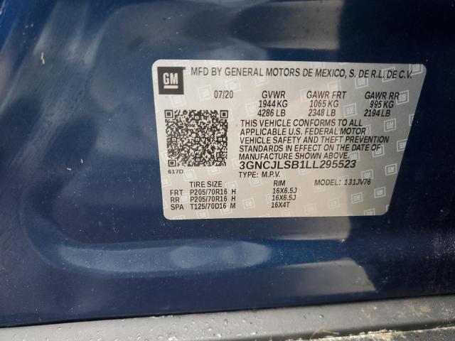 Photo 14 from auction – 2020 CHEVROLET TRAX 1LT with VIN 3GNCJLSB1LL295523