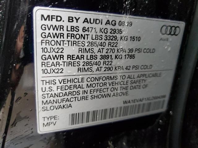 Photo 14 from auction – 2020 AUDI Q8 PREMIUM with VIN WA1EVAF1XLD004366
