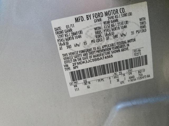Photo 14 from auction – 2011 FORD EDGE SEL with VIN 2FMDK3JC5BBA74565