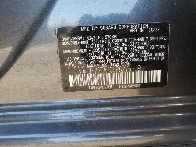 Photo 14 from auction – 2023 SUBARU CROSSTREK with VIN JF2GTAPC6P8275509