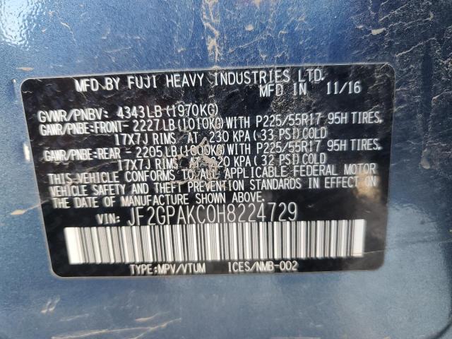 Photo 14 from auction – 2017 SUBARU CROSSTREK with VIN JF2GPAKC0H8224729