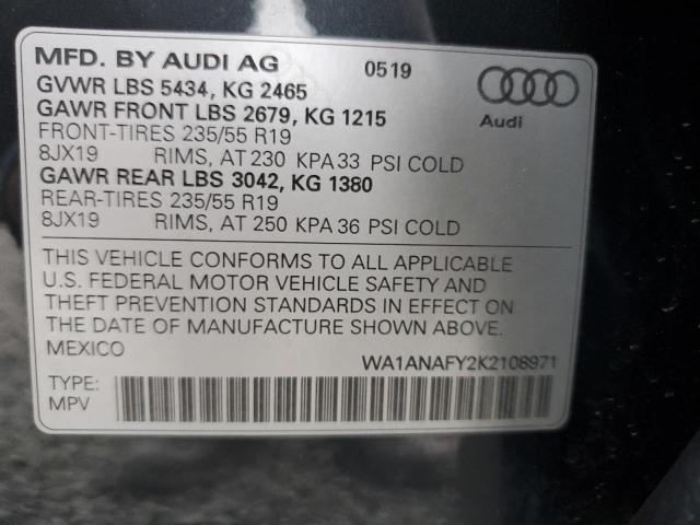 Photo 14 from auction – 2019 AUDI Q5 PREMIUM with VIN WA1ANAFY2K2108971