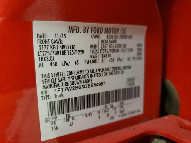 Photo 14 from auction – 2016 FORD F250 SUPER with VIN 1FT7W2B63GEB54967