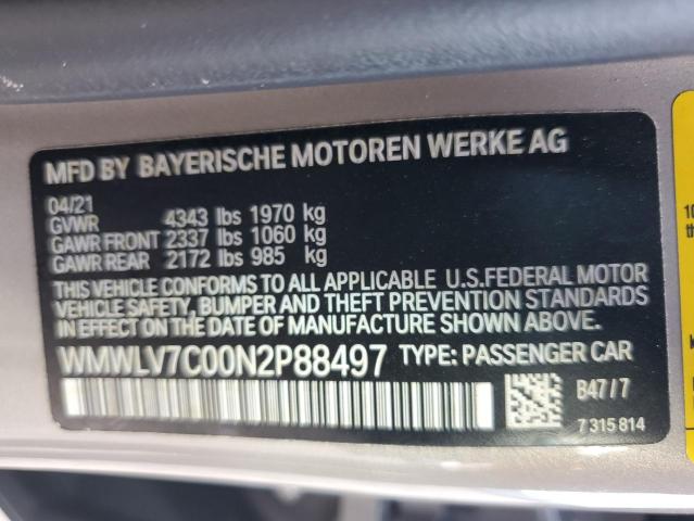 Photo 14 from auction – 2022 MINI COOPER S C with VIN WMWLV7C00N2P88497