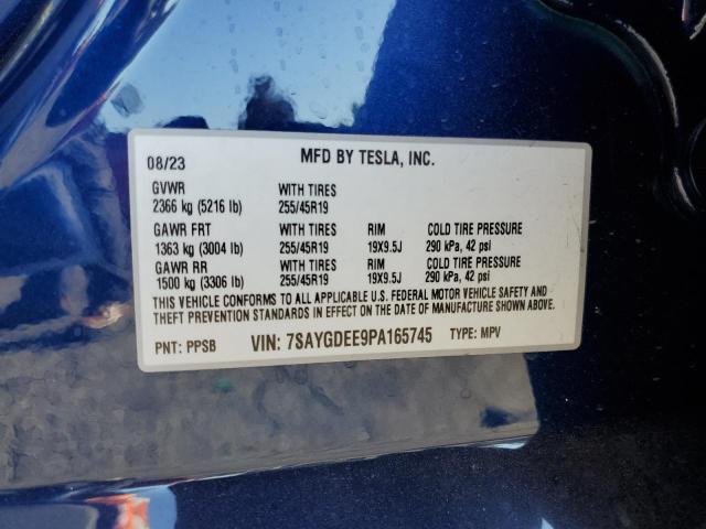 Photo 14 from auction – 2023 TESLA MODEL Y with VIN 7SAYGDEE9PA165745