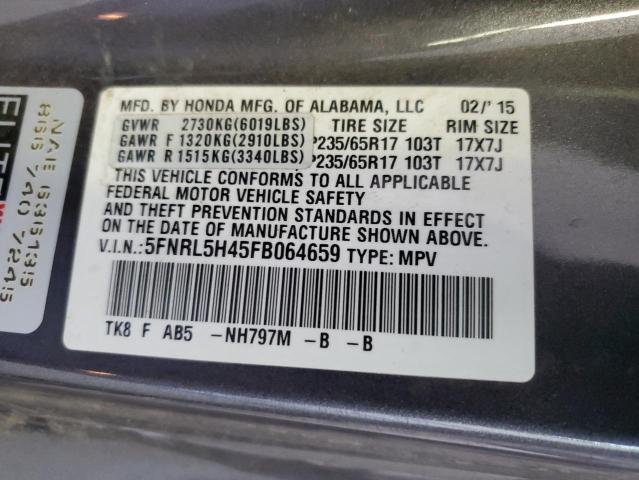 Photo 14 from auction – 2015 HONDA ODYSSEY EX with VIN 5FNRL5H45FB064659