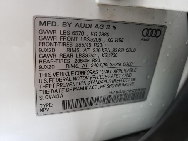 Photo 14 from auction – 2017 AUDI Q7 PRESTIG with VIN WA1VAAF7XHD005458