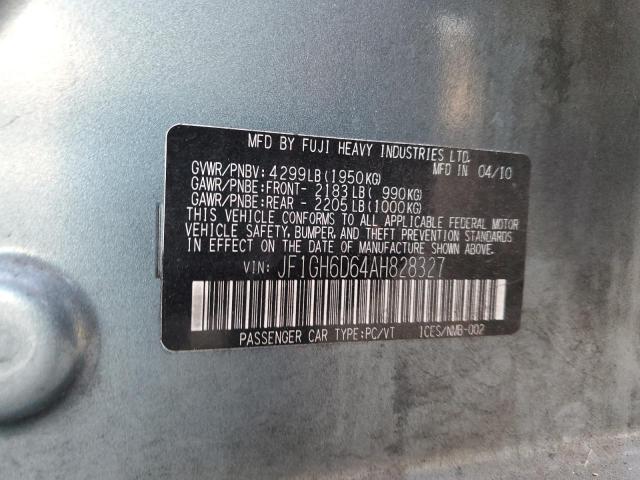 Photo 14 from auction – 2010 SUBARU IMPREZA OU with VIN JF1GH6D64AH828327
