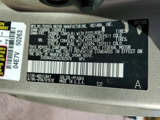 Photo 14 from auction – 2010 TOYOTA SIENNA XLE with VIN 5TDYK4CC2AS302978