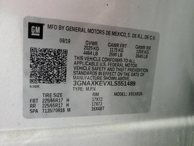 Photo 14 from auction – 2020 CHEVROLET EQUINOX LT with VIN 3GNAXKEVXLS551489