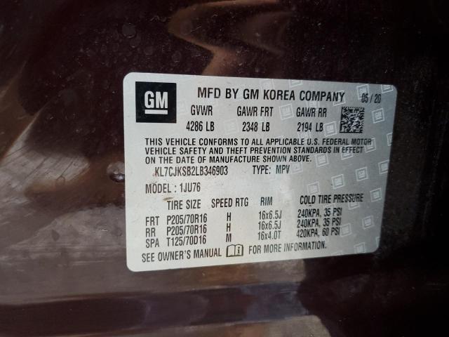 Photo 14 from auction – 2020 CHEVROLET TRAX LS with VIN KL7CJKSB2LB346903