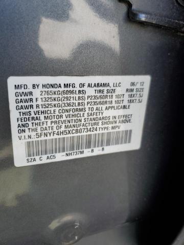 Photo 14 from auction – 2012 HONDA PILOT EXL with VIN 5FNYF4H5XCB073424