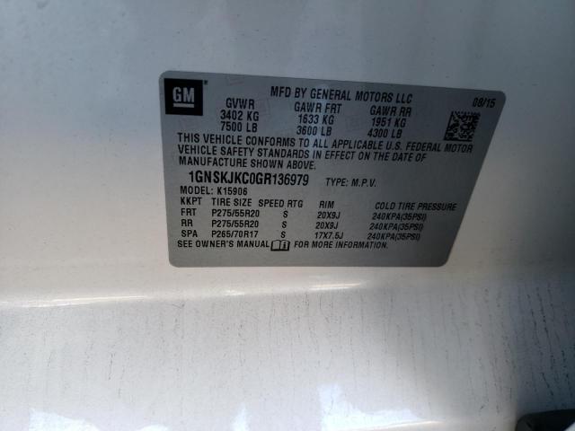 Photo 14 from auction – 2016 CHEVROLET SUBURBAN K with VIN 1GNSKJKC0GR136979