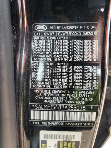 Снимка 14 от търг – 2007 LAND ROVER RANGE ROVE с VIN SALMF15487A253078