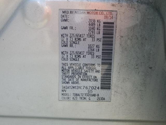Photo 14 from auction – 2015 NISSAN ROGUE S with VIN 5N1AT2MT2FC767024