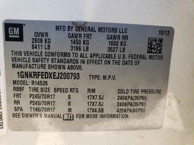 Photo 14 from auction – 2014 CHEVROLET TRAVERSE L with VIN 1GNKRFEDXEJ200793
