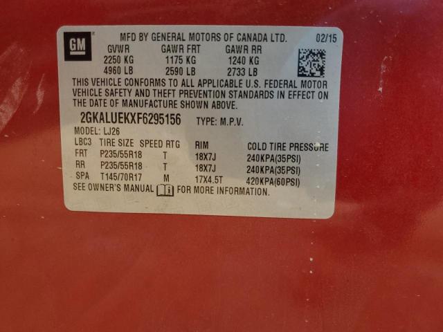 Photo 14 from auction – 2015 GMC TERRAIN DE with VIN 2GKALUEKXF6295156