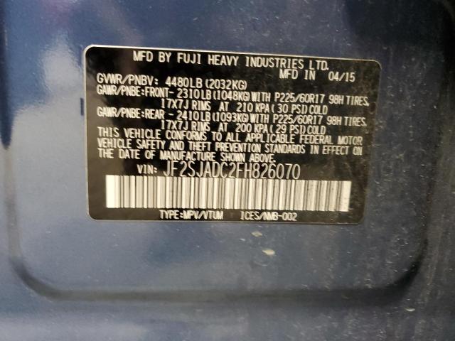 Photo 14 from auction – 2015 SUBARU FORESTER 2 with VIN JF2SJADC2FH826070