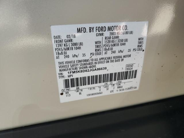 Foto 14 de la subasta – 2018 FORD EXPLORER X con VIN 1FM5K8D82JGA86639