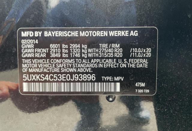 Photo 10 from auction – 2014 BMW X5 XDRIVE3 with VIN 5UXKS4C53E0J93896