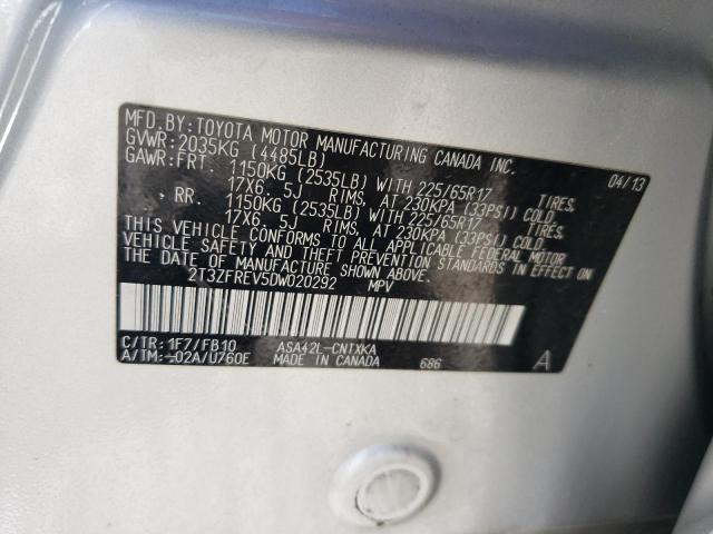 Photo 14 from auction – 2013 TOYOTA RAV4 LE with VIN 2T3ZFREV5DW020292