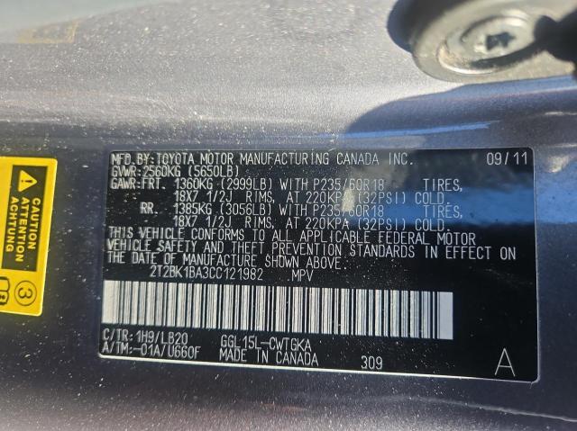 Photo 10 from auction – 2012 LEXUS RX 350 with VIN 2T2BK1BA3CC121982