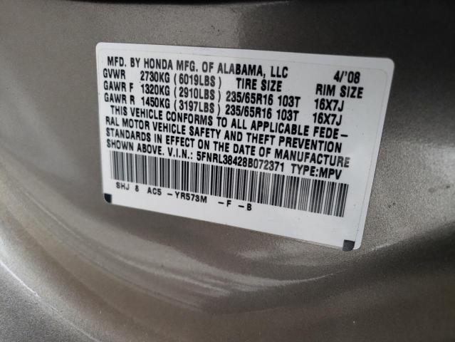 Photo 14 from auction – 2008 HONDA ODYSSEY EX with VIN 5FNRL38428B072371