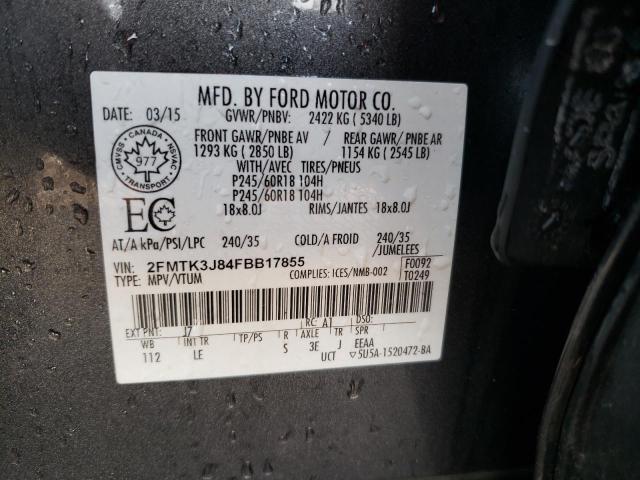 Photo 14 from auction – 2015 FORD EDGE SEL with VIN 2FMTK3J84FBB17855