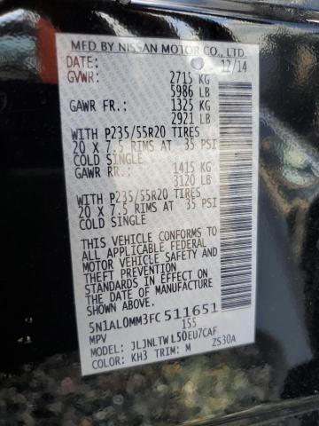 Photo 14 from auction – 2015 INFINITI QX60 with VIN 5N1AL0MM3FC511651