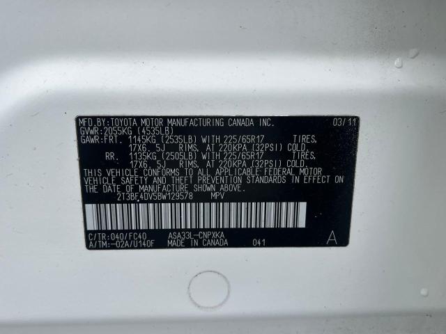 Photo 10 from auction – 2011 TOYOTA RAV4 with VIN 2T3BF4DV5BW129578