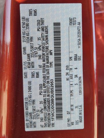 Photo 14 from auction – 2016 FORD ESCAPE SE with VIN 1FMCU0G98GUB52953