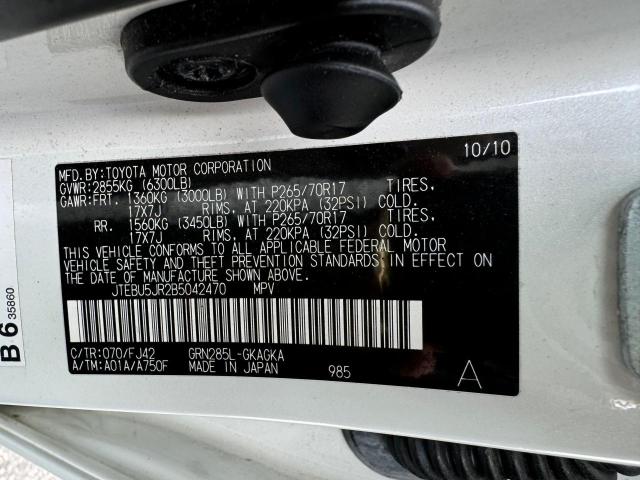 Photo 10 from auction – 2011 TOYOTA 4RUNNER SR with VIN JTEBU5JR2B5042470
