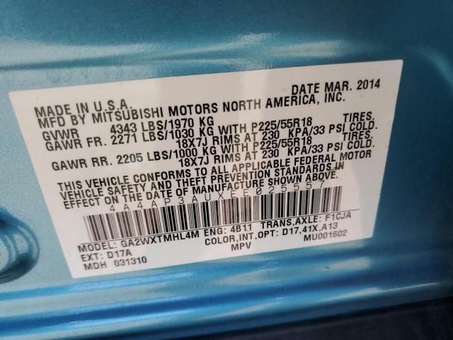 Photo 14 from auction – 2014 MITSUBISHI OUTLANDER with VIN 4A4AP3AUXEE025557