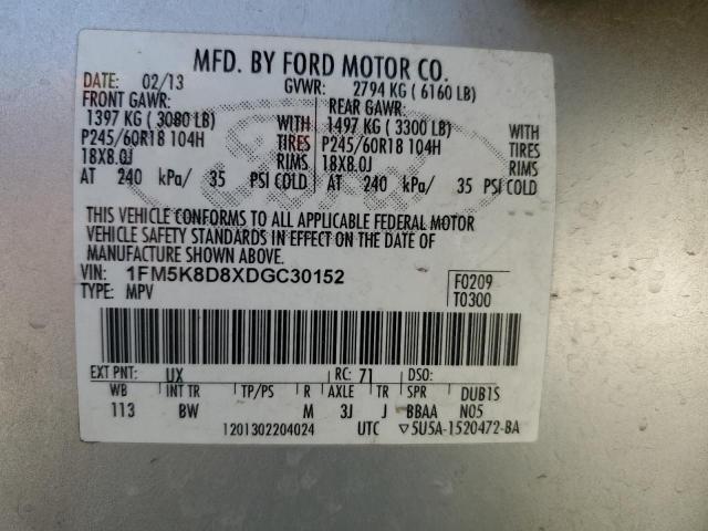 Photo 14 from auction – 2013 FORD EXPLORER X with VIN 1FM5K8D8XDGC30152