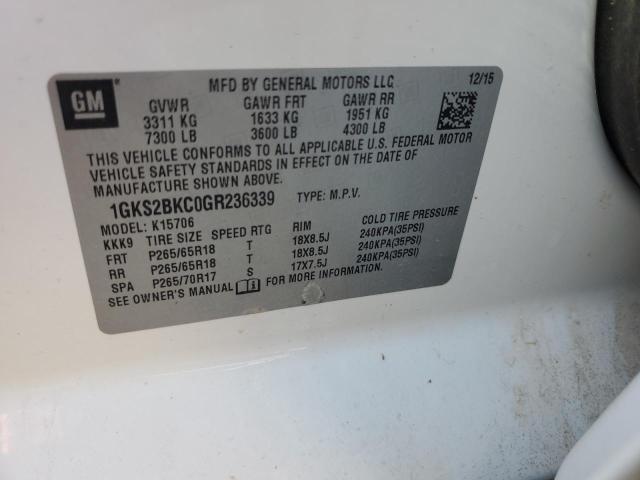 Photo 14 from auction – 2016 GMC YUKON SLT with VIN 1GKS2BKC0GR236339