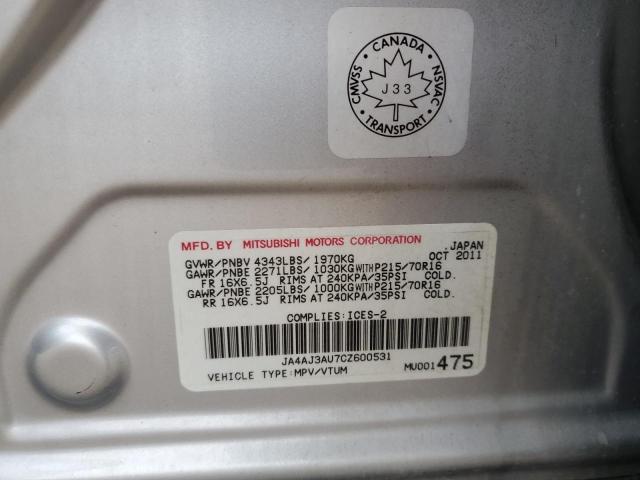 Photo 14 from auction – 2012 MITSUBISHI RVR SE with VIN JA4AJ3AU7CZ600531