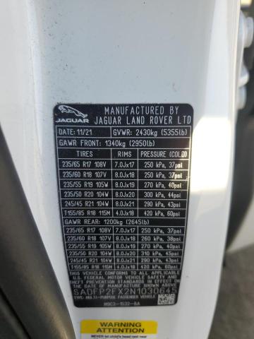 Photo 14 from auction – 2022 JAGUAR E-PACE SE with VIN SADFP2FX2N1030645
