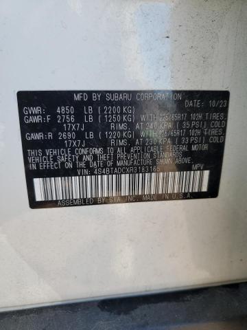Photo 14 from auction – 2024 SUBARU OUTBACK PR with VIN 4S4BTADCXR3183165