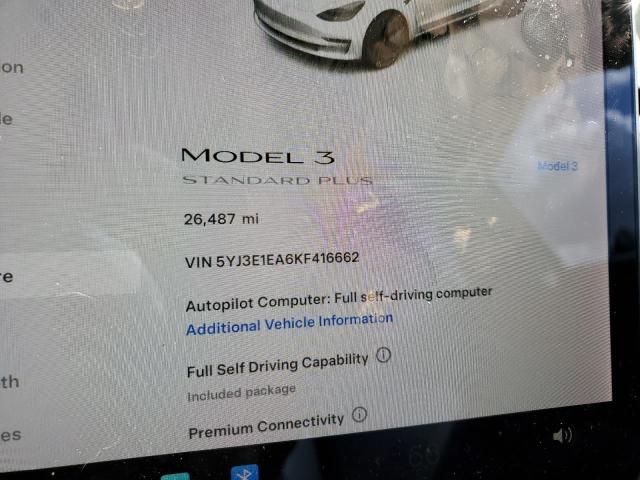 Photo 9 from auction – 2019 TESLA MODEL 3 with VIN 5YJ3E1EA6KF416662